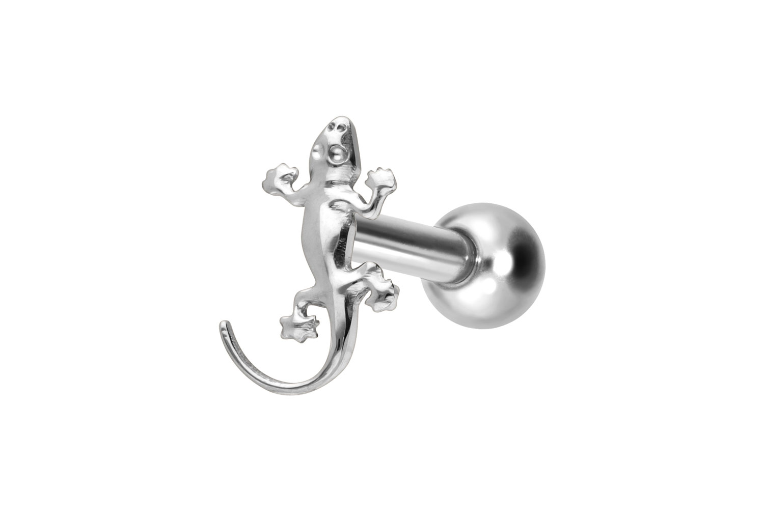 Titan Ohrpiercing mit Innengewinde GECKO
